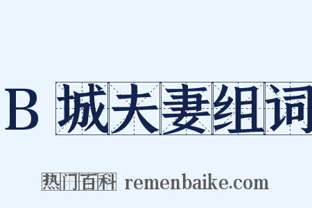 B城夫妻组词是什么意思的图片